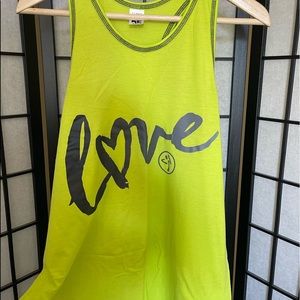 Zumba Instructor Neón Yellow/Lime Green Racerback Tank Top